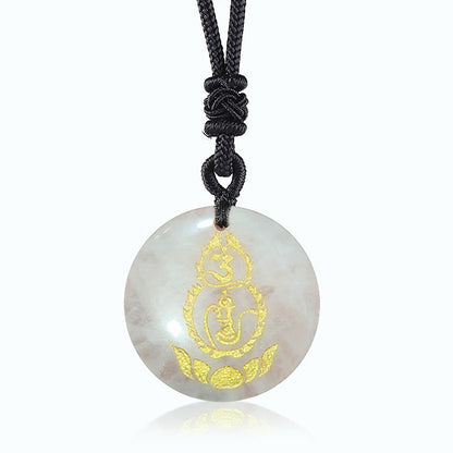 Collier pendentif en obsidienne noire, pierres de Bouddha, motif de piédestal, calebasse, lotus, protection Vajra, mantra, cristal naturel, divers, accomplissement 
