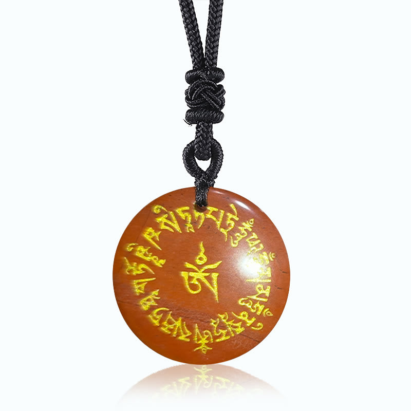 Collier pendentif en obsidienne noire avec pierres de Bouddha et mantra de fortune, cristal naturel varié, pour l'accomplissement 