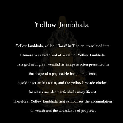 Buddha Stones 925 Sterling Silver Tibet Yellow Jambhala God of Wealth Blessing Necklace Pendant