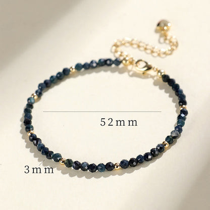 Buddha Stones Indicolite Tourmaline Copper Beads Wisdom Bracelet