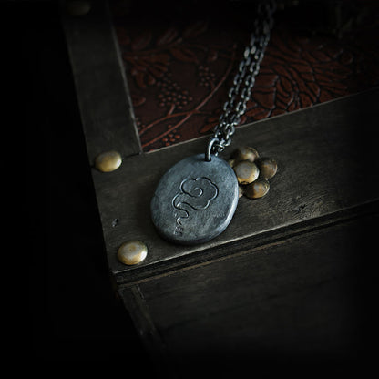 Buddha Stones 999 Sterling Silber 24 Karat Gold Kranich Glücksbringende Wolken Balance Halskette Anhänger