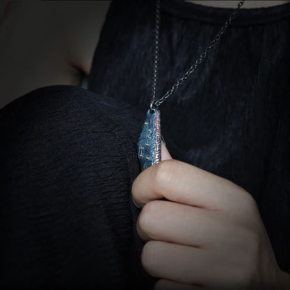 Collier pendentif en argent sterling 999 avec pierres de Bouddha et balance de la Grande Ourse