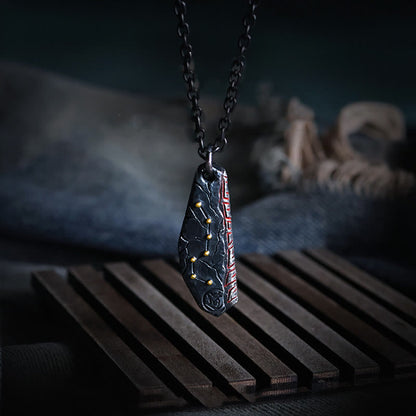 Collier pendentif en argent sterling 999 avec pierres de Bouddha et balance de la Grande Ourse