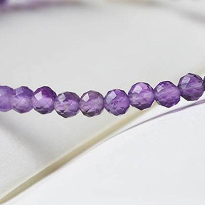 Bracelet de conscience spirituelle en cuivre plaqué or 14 carats avec perles ultra-fines en améthyste naturelle de 3 mm et pierres de Bouddha 