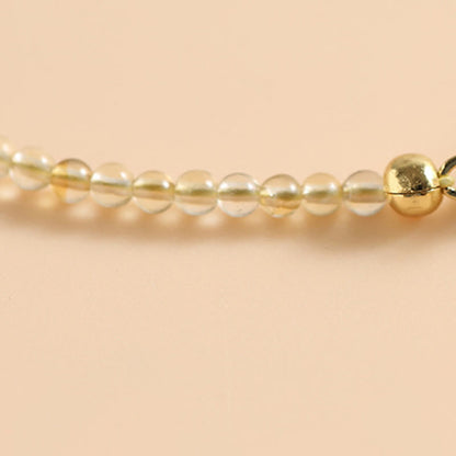 Buddha Stones 2.5mm Ultra-thin Citrine Tourmaline 14K Gold Filled Copper Beads Prosperity Bracelet