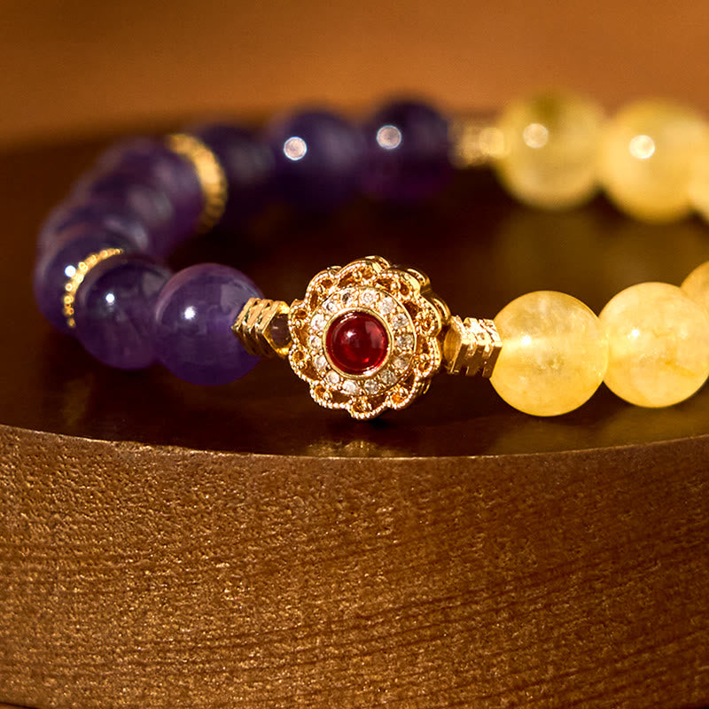 Buddha Stones Citrin Amethyst Pleasure Armband 