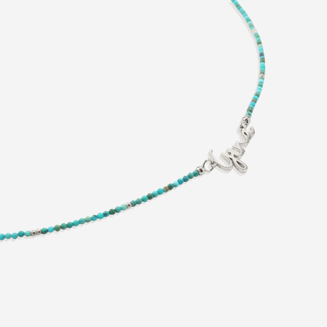 Turquoise Beaded Fairy Name Necklace