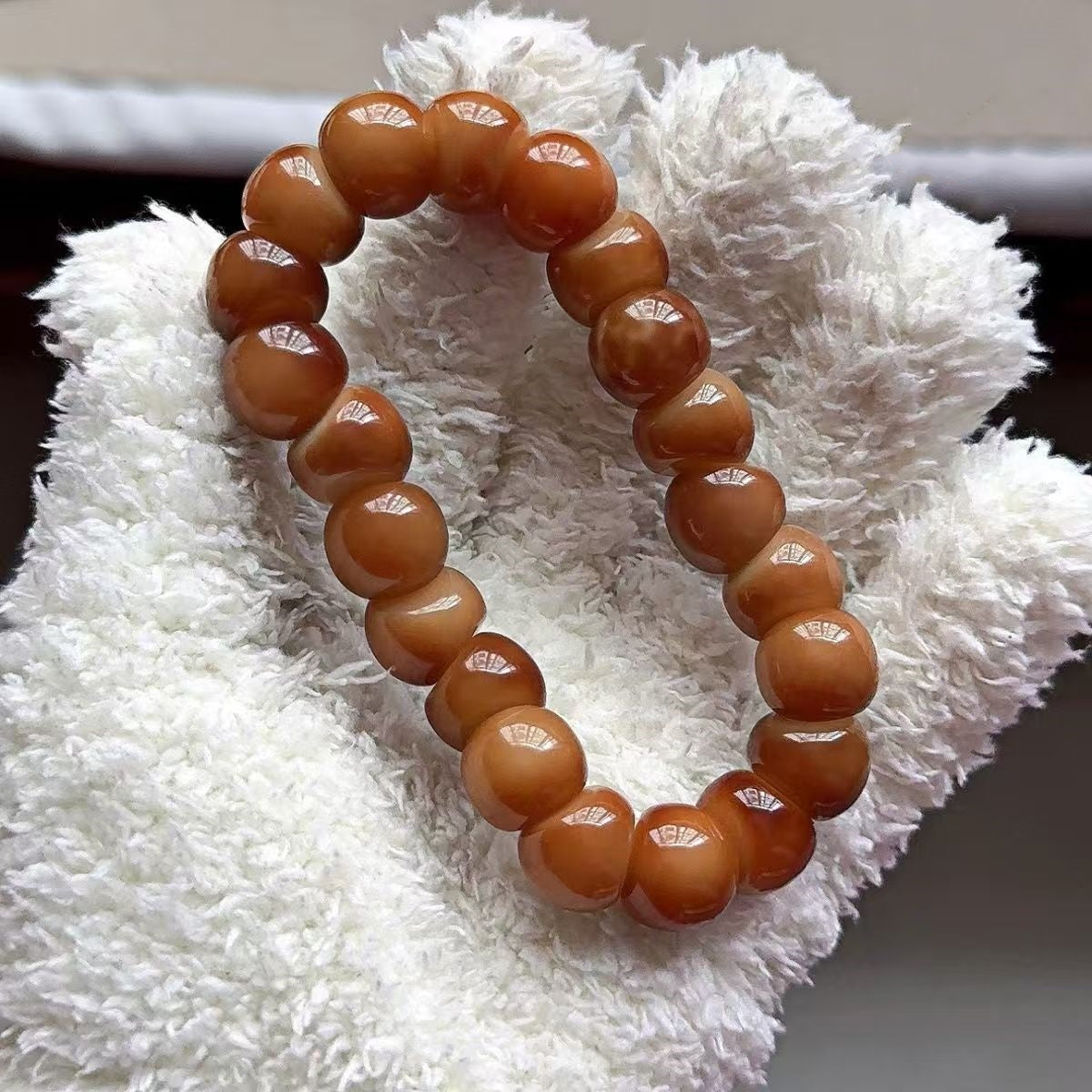 Bodhi-Armband mit floraler Knoblauchzehe zur Stresslinderung, 14 mm 