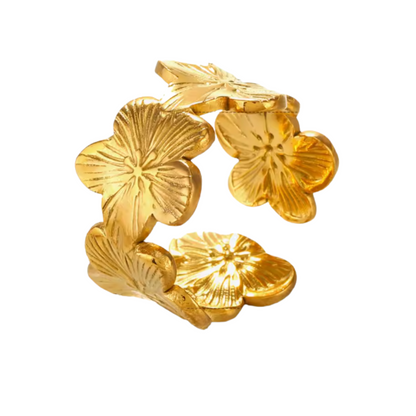 Daisy Flower Adjustable Stainless Steel Ring
