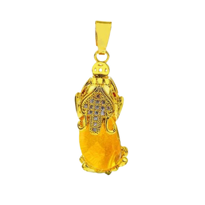 18k Gold Charm Pixiu Wealth Necklace