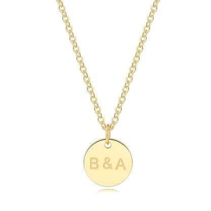 Love Initial Disc Necklace