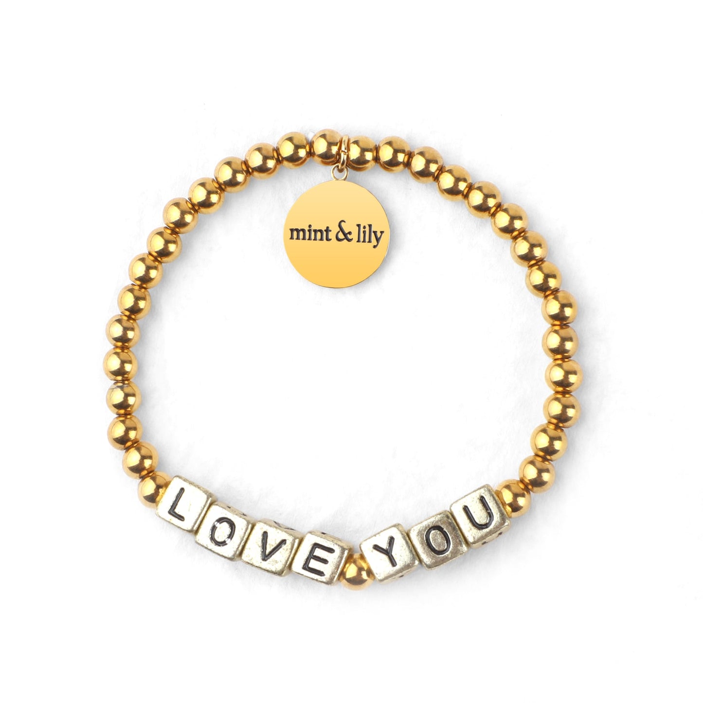 Bracelet d'amitié personnalisé en perles d'or imperméables
