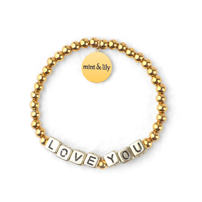 Bracelet d'amitié personnalisé en perles d'or imperméables
