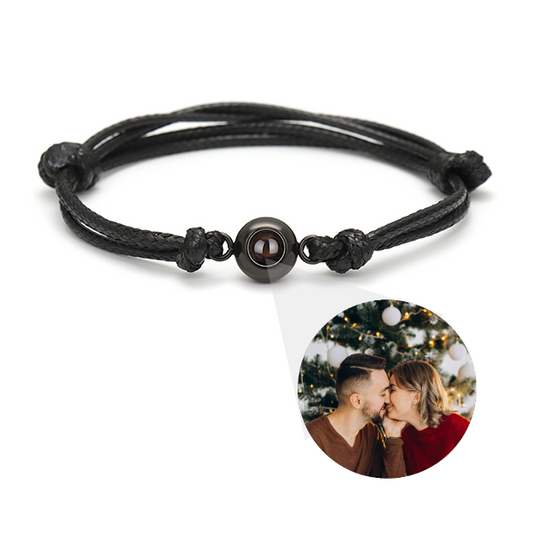 Verstellbares geflochtenes Armband mit verstecktem Foto