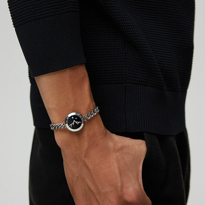 Bracelets Mountain&amp;Sea Touch avec chaîne cubaine (argent + argent)