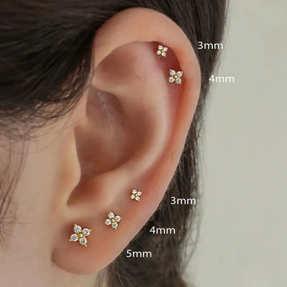 Clous d'oreilles en forme de fleur