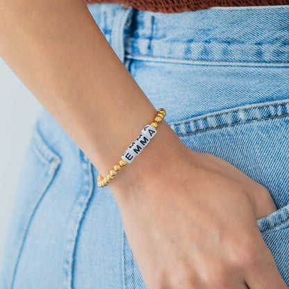 Bracelet d'amitié personnalisé en perles d'or imperméables