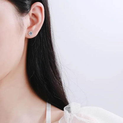 Bezel-Set Diamond Earrings
