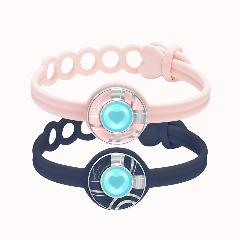 Bracelets tactiles Candy Wave (bleu foncé + rose)