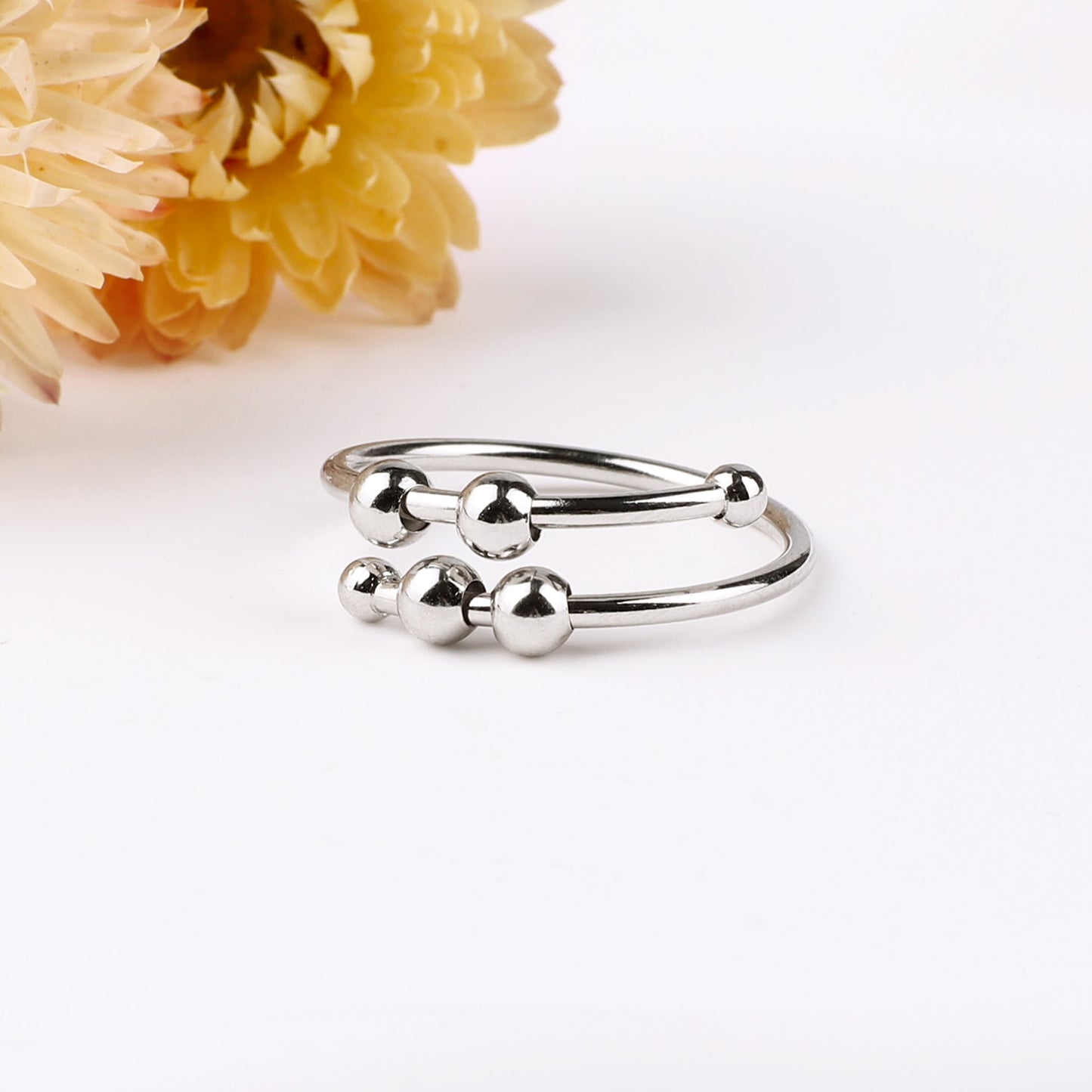 Bague Fidget réglable en perles