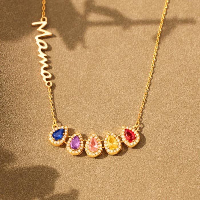 Personalisiertes Armband für Mama mit 1 bis 7 Geburtssteinen