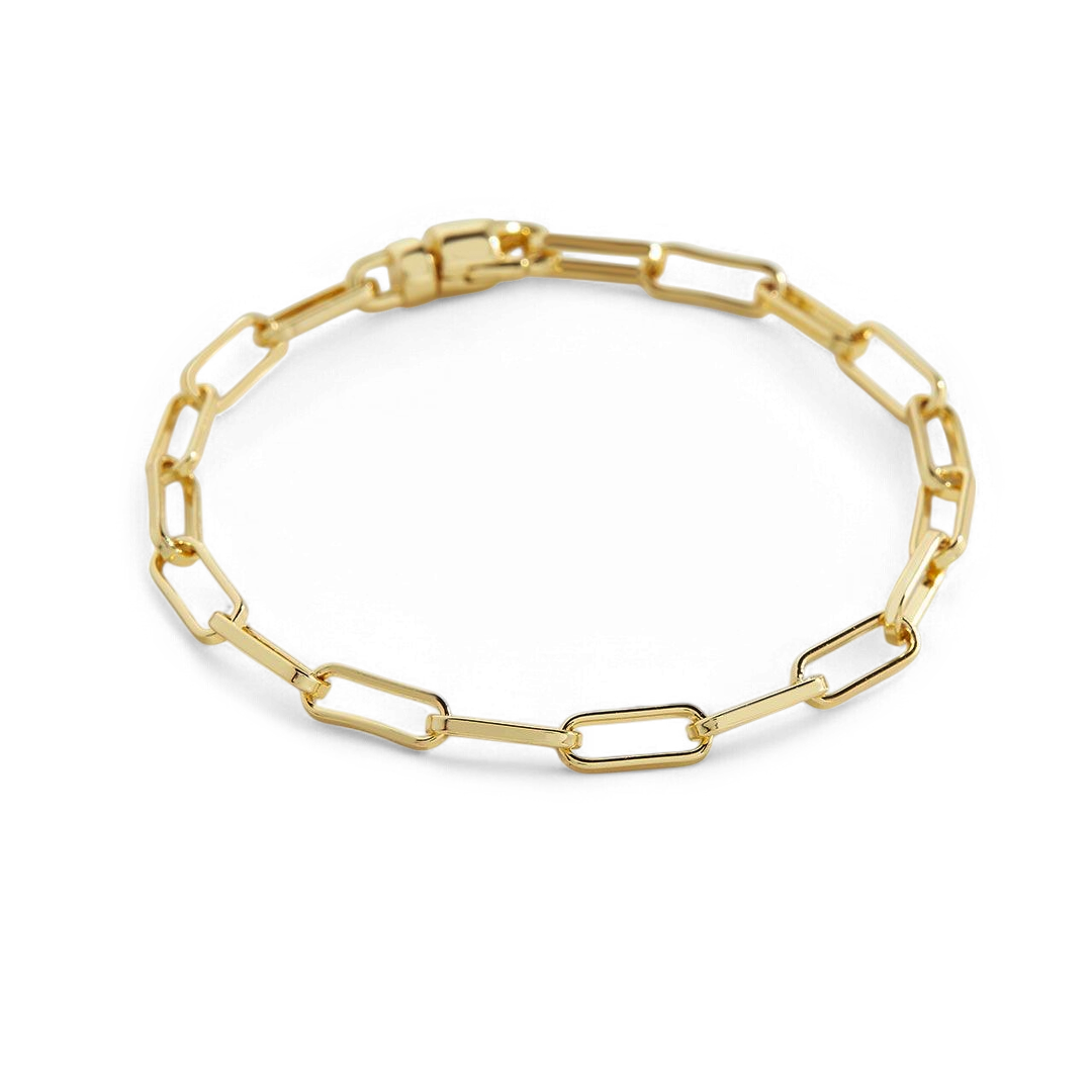Bracelet chaîne trombone à maillons ouverts