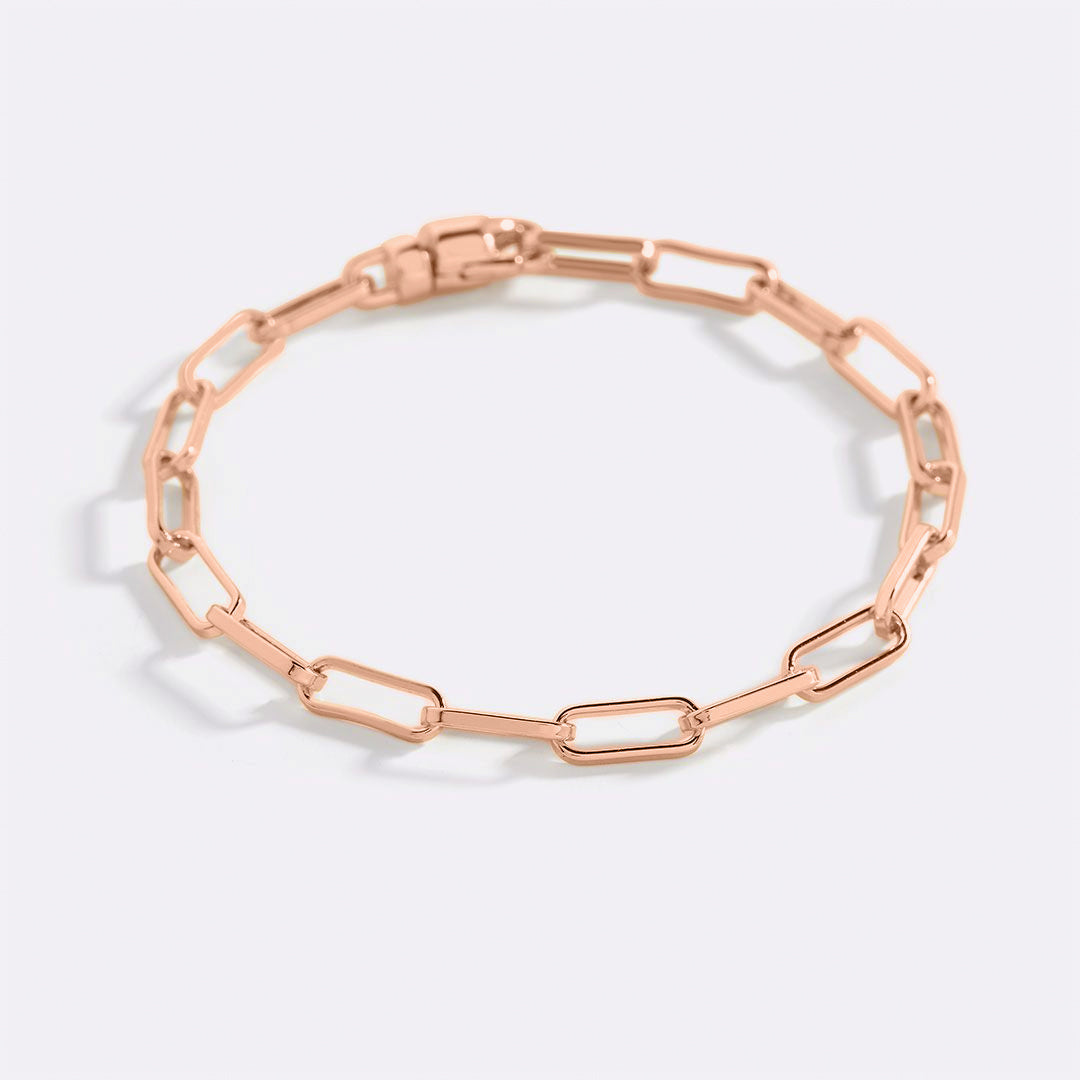 Bracelet chaîne trombone à maillons ouverts
