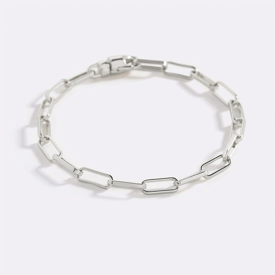 Bracelet chaîne trombone à maillons ouverts