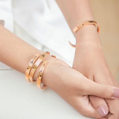 Mama Bear & Her Baby Bears Engraved Cuff Bracelet