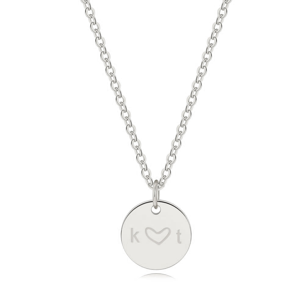 Love Initial Disc Necklace