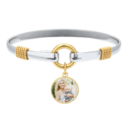 Personalisiertes zweifarbiges Foto-Charm-Armband