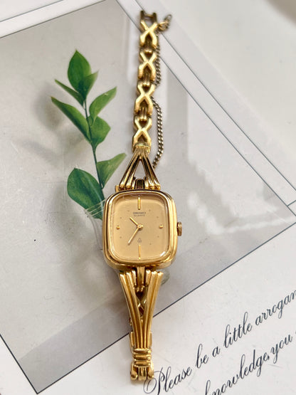 Vintage Seiko Damenuhr mit quadratischem Zifferblatt 