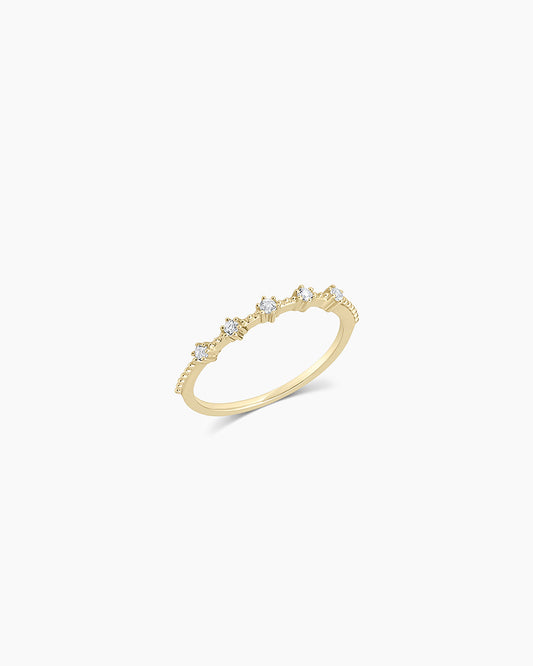 Bague en topaze blanche en grappe