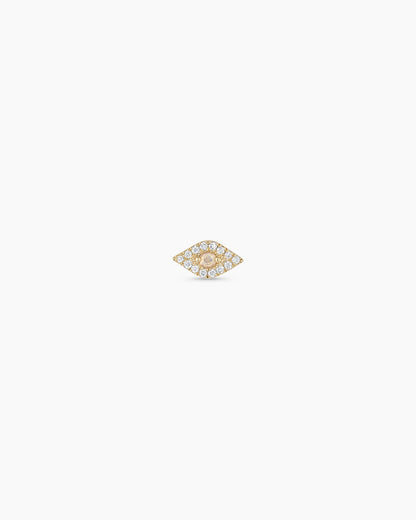 Clou d'oreille simple en diamant avec mauvais œil