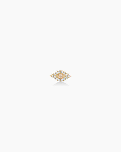 Clou d'oreille simple en diamant avec mauvais œil