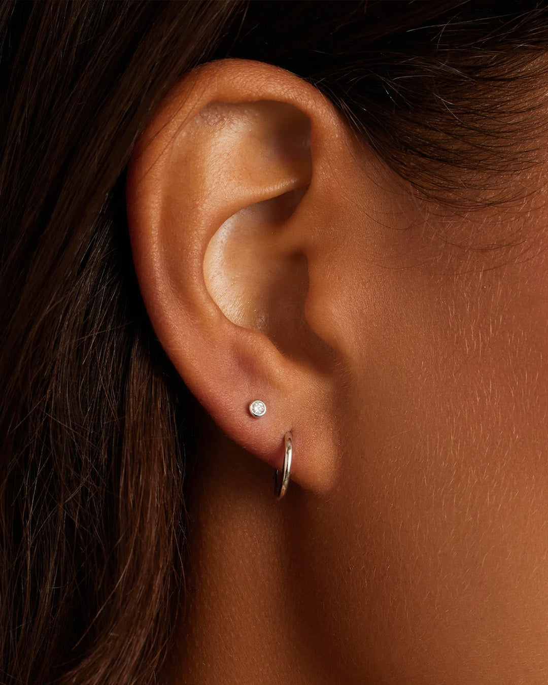 Clou d'oreille simple diamant classique