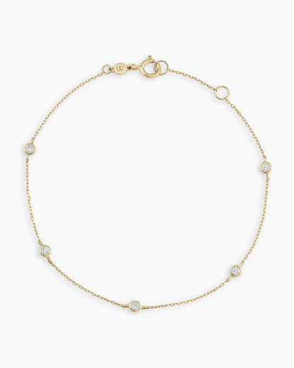 Bracelet classique cinq diamants