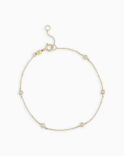 Bracelet classique cinq diamants