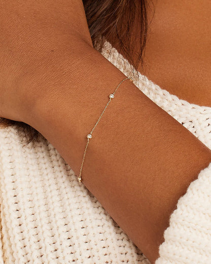 Bracelet classique cinq diamants
