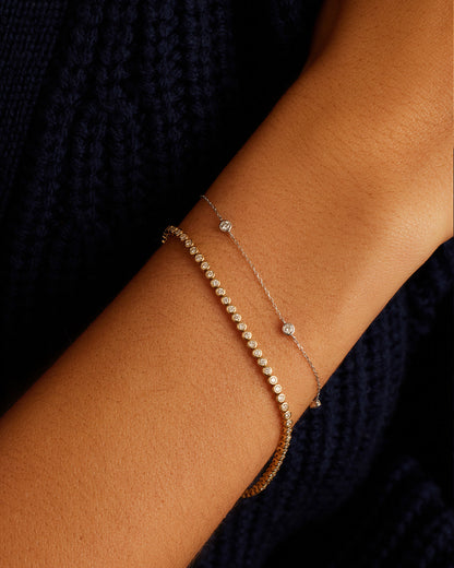 Bracelet classique cinq diamants