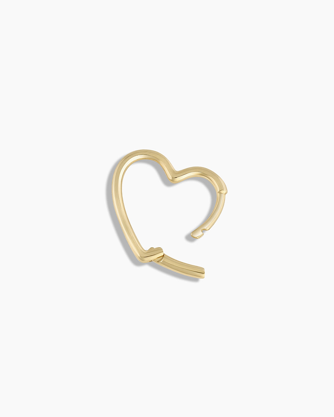 14 Karat Gold Offenes Herz Einzelner Huggie