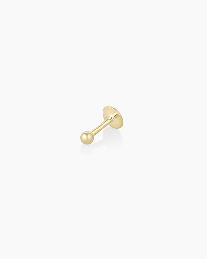 Clou d'oreille simple Newport en or 14 carats à dos plat