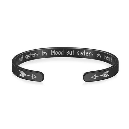 Nicht Schwestern durch Blut, sondern Schwestern durch Herzen, personalisierbares Manschettenarmband