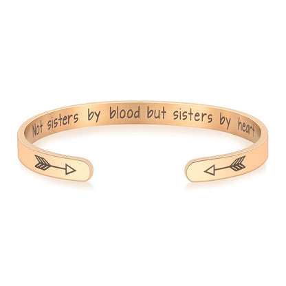Nicht Schwestern durch Blut, sondern Schwestern durch Herzen, personalisierbares Manschettenarmband