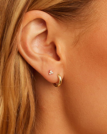 Einzelner Bali-Diamant-Ohrstecker mit flacher Rückseite