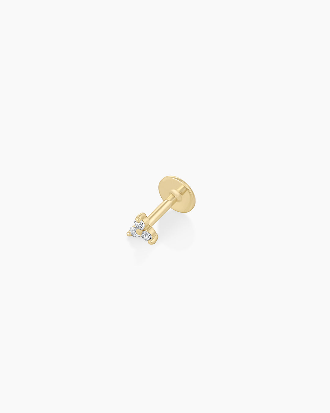 Einzelner Bali-Diamant-Ohrstecker mit flacher Rückseite
