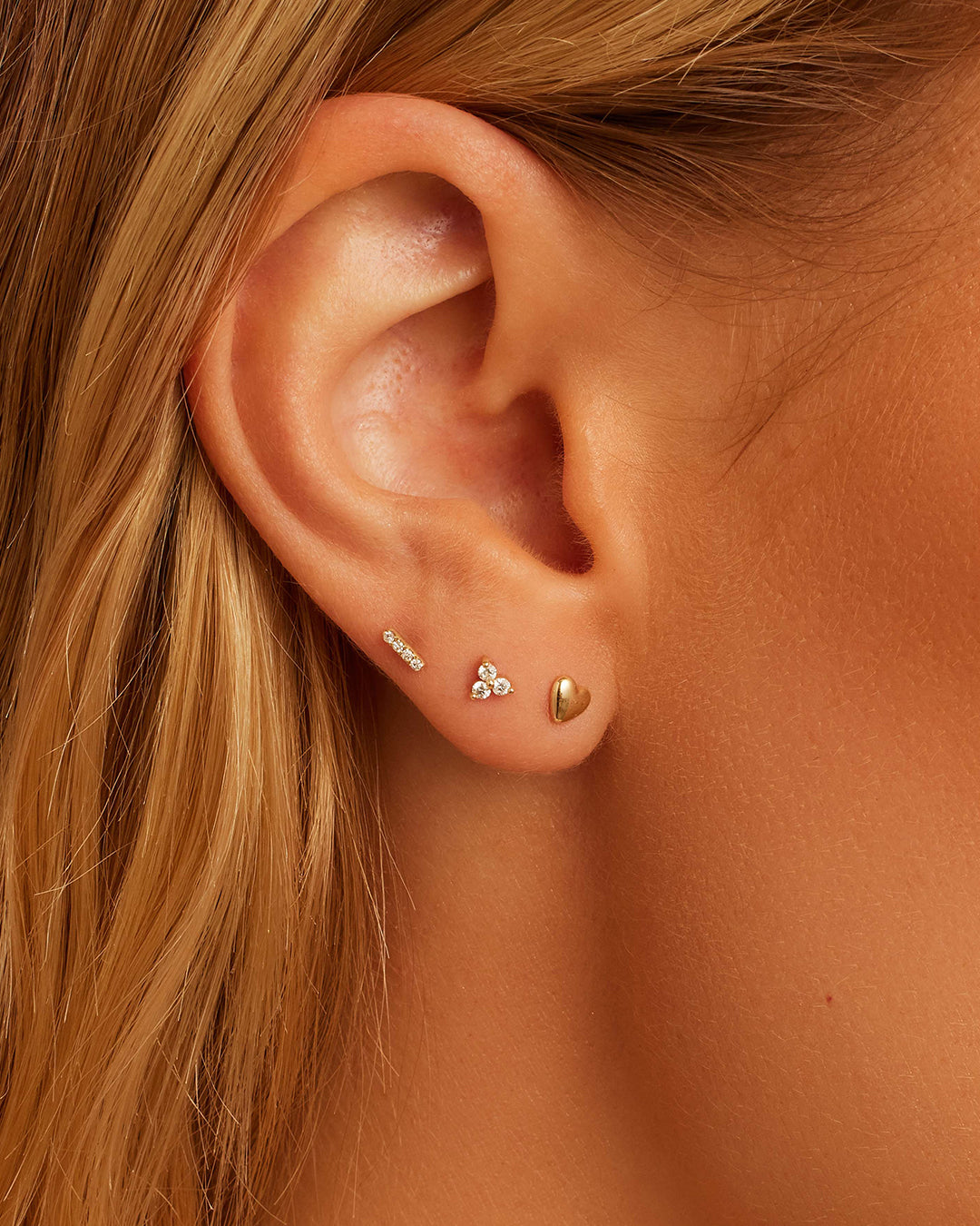 Diamond Pavé Bar Flat Back Single Stud