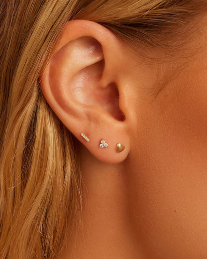 Diamond Pavé Bar Flat Back Single Stud
