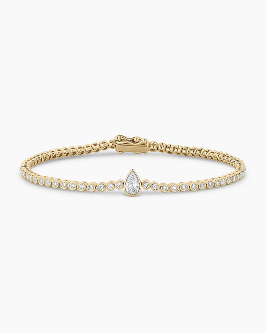 Lab Grown Diamond Pear Tennis Bracelet