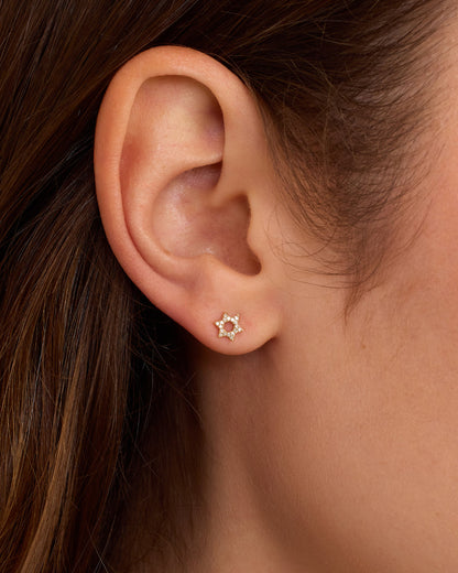 Einzelner Ohrstecker mit Diamanten und Davidstern